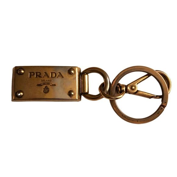 Authentic Vintage Prada Keyring Bag Charm Metal Keychain Carabiner - Picture 1 of 5